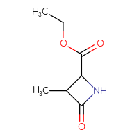 Chemical structure of ethyl 3-methyl-4-oxoazetidine-2-carboxylate - CSSB07091302969