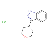 Chemical structure of 3-(oxan-4-yl)-1H-indazole hydrochloride - CSSB02125606202