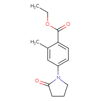 Chemical structure of ethyl 2-methyl-4-(2-oxopyrrolidin-1-yl)benzoate - CSSB00020651432