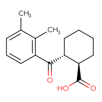 Chemical structure of (1R,2R)-2-(2,3-dimethylbenzoyl)cyclohexane-1-carboxylic acid - CSSB00025754384