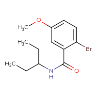 Chemical structure of 2-bromo-5-methoxy-N-(pentan-3-yl)benzamide - CSSB00000250938