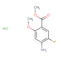 Chemical structure of methyl 4-amino-5-fluoro-2-methoxybenzoate hydrochloride - CSSB06256045871