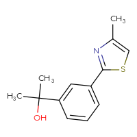 Chemical structure of 2-[3-(4-methyl-1,3-thiazol-2-yl)phenyl]propan-2-ol - CSSB06591797693