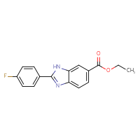 Chemical structure of ethyl 2-(4-fluorophenyl)-1H-1,3-benzodiazole-6-carboxylate - CSSB01075319737