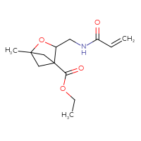 Chemical structure of ethyl 1-methyl-3-[(prop-2-enamido)methyl]-2-oxabicyclo[2.1.1]hexane-4-carboxylate - CSSB21332089103