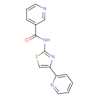 Chemical structure of N-[4-(pyridin-2-yl)-1,3-thiazol-2-yl]pyridine-3-carboxamide - CSSB00026356295
