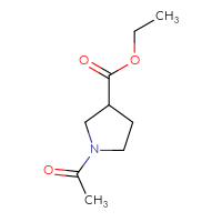 Chemical structure of ethyl 1-acetylpyrrolidine-3-carboxylate - CSSB00016359736