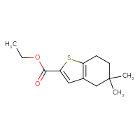 Chemical structure of ethyl 5,5-dimethyl-4,5,6,7-tetrahydro-1-benzothiophene-2-carboxylate - CSSB00030330953