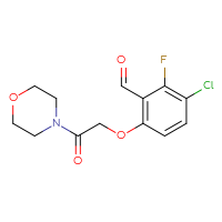 Chemical structure of 3-chloro-2-fluoro-6-[2-(morpholin-4-yl)-2-oxoethoxy]benzaldehyde - CSSB21331795419
