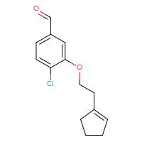 Chemical structure of 4-chloro-3-[2-(cyclopent-1-en-1-yl)ethoxy]benzaldehyde - CSSB14949325745