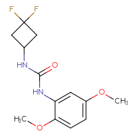 Chemical structure of 3-(3,3-difluorocyclobutyl)-1-(2,5-dimethoxyphenyl)urea - CSSB00065768594