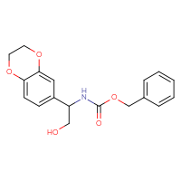 Chemical structure of benzyl N-[1-(2,3-dihydro-1,4-benzodioxin-6-yl)-2-hydroxyethyl]carbamate - CSSB02495991464