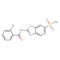 Chemical structure of 2-bromo-N-(6-methanesulfonyl-1,3-benzothiazol-2-yl)benzamide - CSSB00026318812