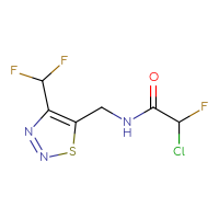 Chemical structure of 2-chloro-N-{[4-(difluoromethyl)-1,2,3-thiadiazol-5-yl]methyl}-2-fluoroacetamide - CSSB21332120311