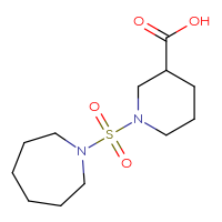 Chemical structure of 1-(azepane-1-sulfonyl)piperidine-3-carboxylic acid - CSSB00000660561