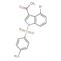 Chemical structure of 1-[4-bromo-1-(4-methylbenzenesulfonyl)-1H-indol-3-yl]ethan-1-one - CSSB21332153783