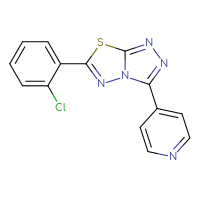 Chemical structure of 4-[6-(2-chlorophenyl)-[1,2,4]triazolo[3,4-b][1,3,4]thiadiazol-3-yl]pyridine - CSSB00121736351