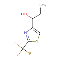 Chemical structure of 1-[2-(trifluoromethyl)-1,3-thiazol-4-yl]propan-1-ol - CSSB00116836830