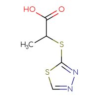 Chemical structure of 2-(1,3,4-thiadiazol-2-ylsulfanyl)propanoic acid - CSSB00000181084