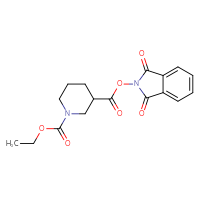 Chemical structure of 3-(1,3-dioxo-2,3-dihydro-1H-isoindol-2-yl) 1-ethyl piperidine-1,3-dicarboxylate - CSSB00133014542