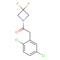 Chemical structure of 2-(2,5-dichlorophenyl)-1-(3,3-difluoroazetidin-1-yl)ethan-1-one - CSSB01999297152