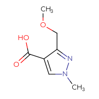 Chemical structure of 3-(methoxymethyl)-1-methyl-1H-pyrazole-4-carboxylic acid - CSSB00010385462