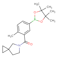 Chemical structure of 5-[2-methyl-5-(4,4,5,5-tetramethyl-1,3,2-dioxaborolan-2-yl)benzoyl]-5-azaspiro[2.4]heptane - CSSB02533253592