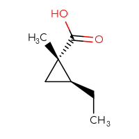 Chemical structure of (1S,2S)-2-ethyl-1-methylcyclopropane-1-carboxylic acid - CSSB20621799202