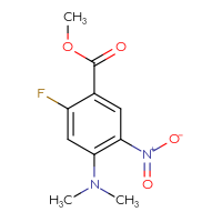 Chemical structure of methyl 4-(dimethylamino)-2-fluoro-5-nitrobenzoate - CSSB01997084624