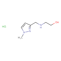 Chemical structure of 2-{[(1-methyl-1H-pyrazol-3-yl)methyl]amino}ethan-1-ol hydrochloride - CSSB00025719669