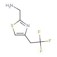 Chemical structure of 1-[4-(2,2,2-trifluoroethyl)-1,3-thiazol-2-yl]methanamine - CSSB00025788575