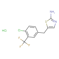 Chemical structure of 5-{[4-chloro-3-(trifluoromethyl)phenyl]methyl}-1,3-thiazol-2-amine hydrochloride - CSSB20620695478