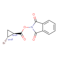 Chemical structure of rac-1,3-dioxo-2,3-dihydro-1H-isoindol-2-yl (1R,2S)-2-bromocyclopropane-1-carboxylate - CSSB02125622984