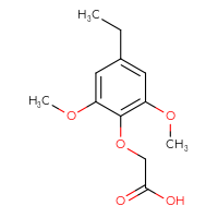 Chemical structure of 2-(4-ethyl-2,6-dimethoxyphenoxy)acetic acid - CSSB21432449467
