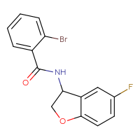 Chemical structure of 2-bromo-N-(5-fluoro-2,3-dihydro-1-benzofuran-3-yl)benzamide - CSSB01669495119