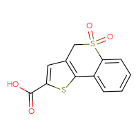 Chemical structure of 5,5-dioxo-4H-5λ⁶-thieno[3,2-c]thiochromene-2-carboxylic acid - CSSB06256035562