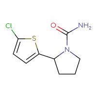 Chemical structure of 2-(5-chlorothiophen-2-yl)pyrrolidine-1-carboxamide - CSSB06258837923