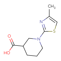 Chemical structure of 1-(4-methyl-1,3-thiazol-2-yl)piperidine-3-carboxylic acid - CSSB00000745862