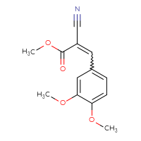 Chemical structure of methyl 2-cyano-3-(3,4-dimethoxyphenyl)prop-2-enoate - CSSB00000484561