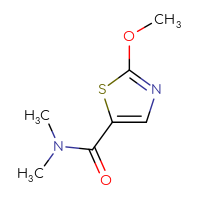 Chemical structure of 2-methoxy-N,N-dimethyl-1,3-thiazole-5-carboxamide - CSSB02283616425