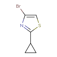 Chemical structure of 4-bromo-2-cyclopropyl-1,3-thiazole - CSSB00012360350