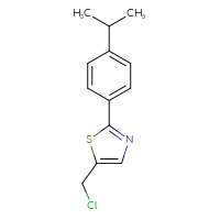 Chemical structure of 5-(chloromethyl)-2-[4-(propan-2-yl)phenyl]-1,3-thiazole - CSSB00000180209