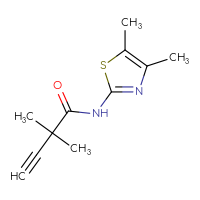 Chemical structure of N-(4,5-dimethyl-1,3-thiazol-2-yl)-2,2-dimethylbut-3-ynamide - CSSB00117230109