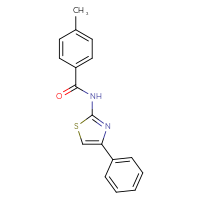 Chemical structure of 4-methyl-N-(4-phenyl-1,3-thiazol-2-yl)benzamide - CSSB00102546689