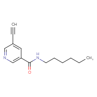 Chemical structure of 5-ethynyl-N-hexylpyridine-3-carboxamide - CSSB01995222721