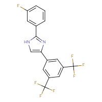 Chemical structure of 4-[3,5-bis(trifluoromethyl)phenyl]-2-(3-fluorophenyl)-1H-imidazole - CSSB21531616438