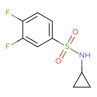 Chemical structure of N-cyclopropyl-3,4-difluorobenzene-1-sulfonamide - CSSB00000165322