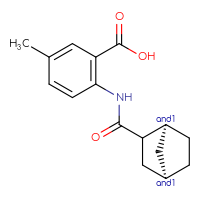 Chemical structure of rac-2-[(1R,4S)-bicyclo[2.2.1]heptane-2-amido]-5-methylbenzoic acid - CSSB20621630750