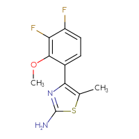 Chemical structure of 4-(3,4-difluoro-2-methoxyphenyl)-5-methyl-1,3-thiazol-2-amine - CSSB21531602227