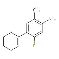 Chemical structure of 4-(cyclohex-1-en-1-yl)-5-fluoro-2-methylaniline - CSSB06587158776